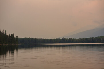 Fototapeta premium A Smoky Evening at Pyramid Lake