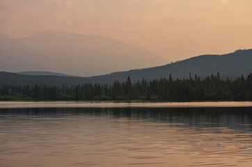 A Smoky Evening at Pyramid Lake