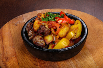 Georgian traditional cuisine - meat with potato