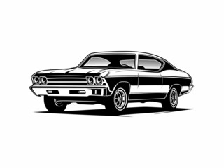 Fototapeta na wymiar silhouette car or black and white car