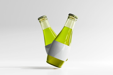 Glass Beverage Bottle with Empty Label