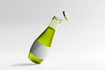 Glass Beverage Bottle with Empty Label