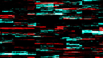 Hacked computer screen with glitch effect. Error templates with distortion lines. Abstract digital background with noise waves. 3D rendering.