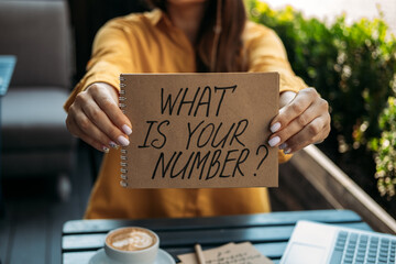 Numerology Numbers Concept. Numerology Calculate Life Path and Destiny Numbers. Female numerologist...