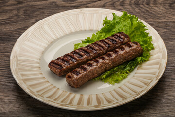 Two Grilled kebeb beef sausages