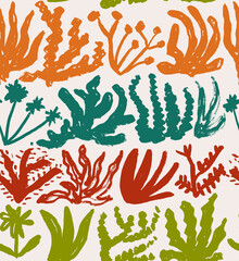 Fototapeta premium Desert Plants Hand Drawn Vector Seamless Pattern. Succulents Drawn with a Brush. Organic Nature Colorful Design for Fabric, Wrapping Paper, Gift Cards etc.