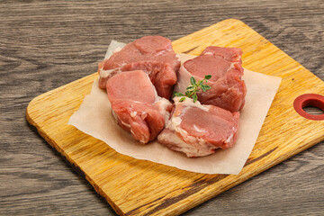 Raw pork tenderloin for cooking