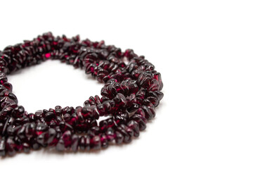Isolated photos of Garnet Stone beads