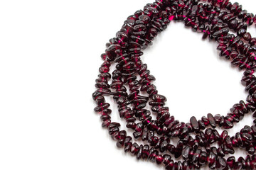 Isolated photos of Garnet Stone beads