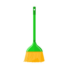 Broom, household tool for cleaning the house isolated white background