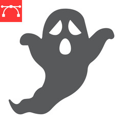 Ghost glyph icon, holiday and halloween, ghost vector icon, vector graphics, editable stroke solid sign, eps 10.