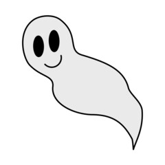 Vector isolated halloween element friendly happy ghost