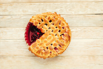 homemade pastry with berries and apple