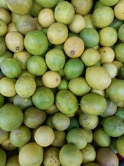 Lemons are put up for sale in a store