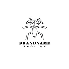 grasshopper logo cartoon black icon design isolated vector retro