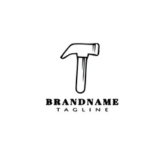 cute hammer logo icon design vector creative illustration