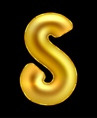 Naklejka premium Stylized type as a golden air balloon on dark backdrop. Vector illustration.