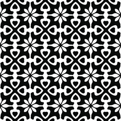 floral seamless pattern background.Geometric ornament for wallpapers and backgrounds. Black and white pattern.