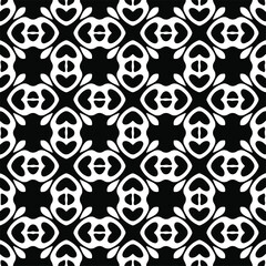 floral seamless pattern background.Geometric ornament for wallpapers and backgrounds. Black and white pattern.
