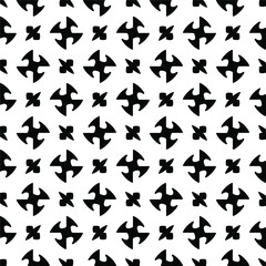 Vector pattern with symmetrical elements . Repeating geometric tiles from striped elements. black patterns.