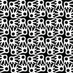 Vector pattern with symmetrical elements . Repeating geometric tiles from striped elements. black patterns.