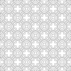  Vector pattern with symmetrical elements . Repeating geometric tiles from striped elements. black patterns.