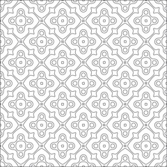  Vector pattern with symmetrical elements . Repeating geometric tiles from striped elements. black patterns.