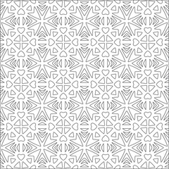 Vector pattern with symmetrical elements . Repeating geometric tiles from striped elements. black patterns.