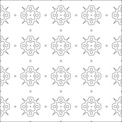 Vector pattern with symmetrical elements . Repeating geometric tiles from striped elements. black patterns.