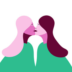 Two girls look into each other's eyes