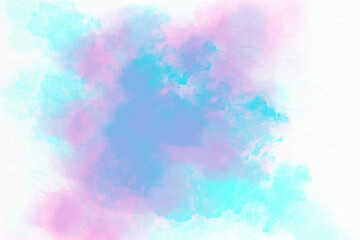 Fototapeta na wymiar Blue pink watercolor acrylic hand drawn background