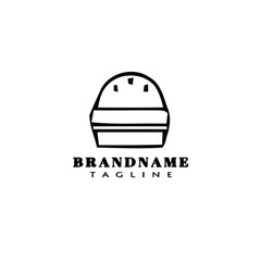 burger cartoon logo icon design template black isolated vector illustration