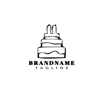 cake logo design template icon mode vector