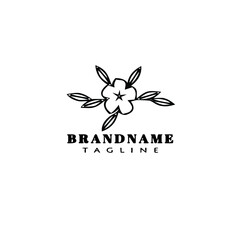flower logo cartoon icon design template black isolated cute illustration