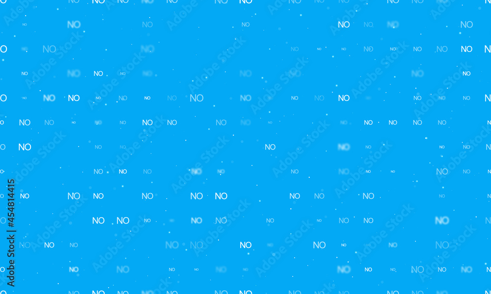 Poster seamless background pattern of evenly spaced white no symbols of different sizes and opacity. vector