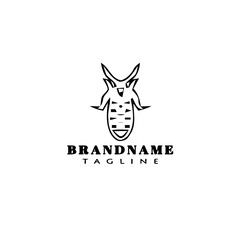animal bedbug cartoon logo icon design template black vector illustration
