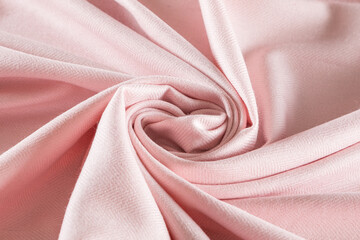 coiled pink cashmere natural wool fabric