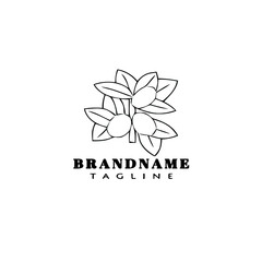 berries cartoon logo icon design template black isolated illustration