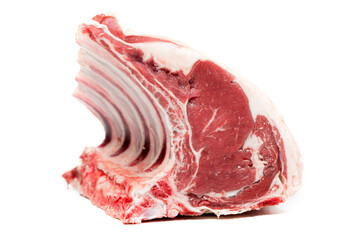 Rack of lamb in a white background