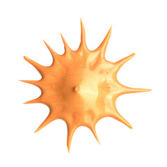 Creamy foundation sun shaped blot on white background. Isolated