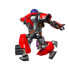 giant robot is jumping