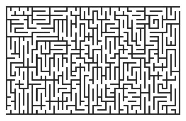 Abstract maze. Find right way. Isolated simple square maze black line on white background. Vector illustration.