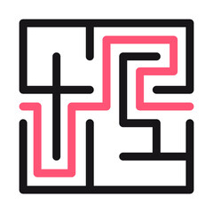 Fototapeta premium Abstract maze. Find right way. Isolated simple square maze black line on white background. Vector illustration.