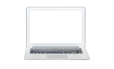 Laptop mockup with white blank screen