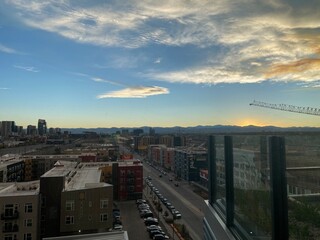 sunset over the city