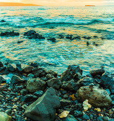 Sunrise Over Kaho'olawe and Molokini Across Ahihi Bay From Makena, Maui, Hawaii, USA