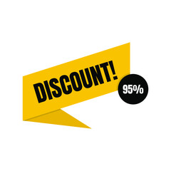 95 Percent Off, Discount Sign Banner or Poster. Special offer price signs