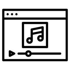 music player line icon