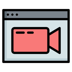 Obraz premium video call Color line icon