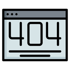 Obraz premium 404 error Color line icon